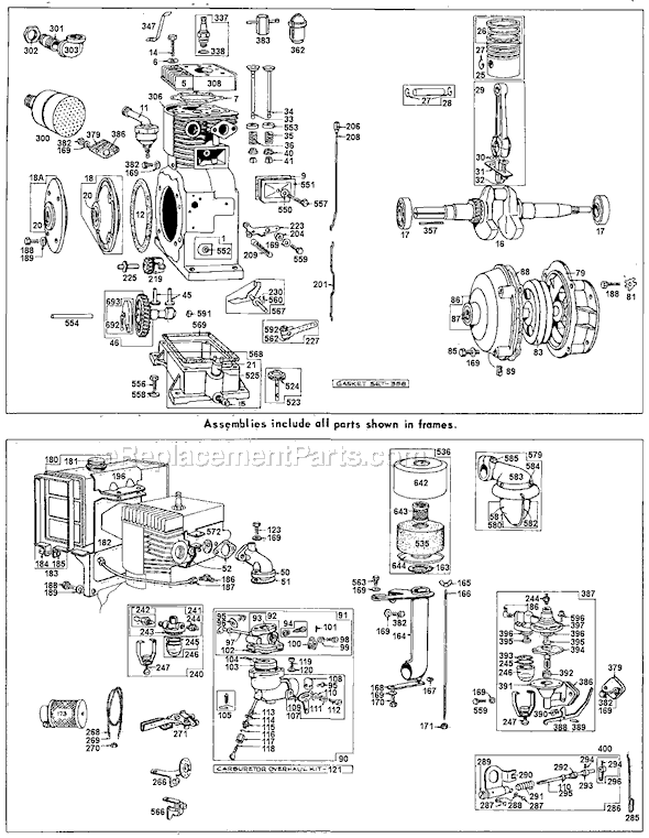 Page A Diagram and Parts List for 231401SERIES  Briggs and Stratton Engine